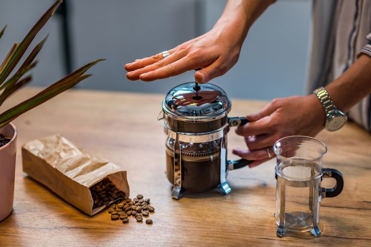 French press kávovar s menším objemom