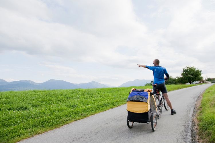 Detský cyklo vozík za bicykel